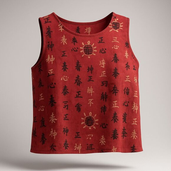JM COLLECTION by Jennifer Moore Blouse Womens Size 10 Top 100% Linen Asian Print - Picture 1 of 14